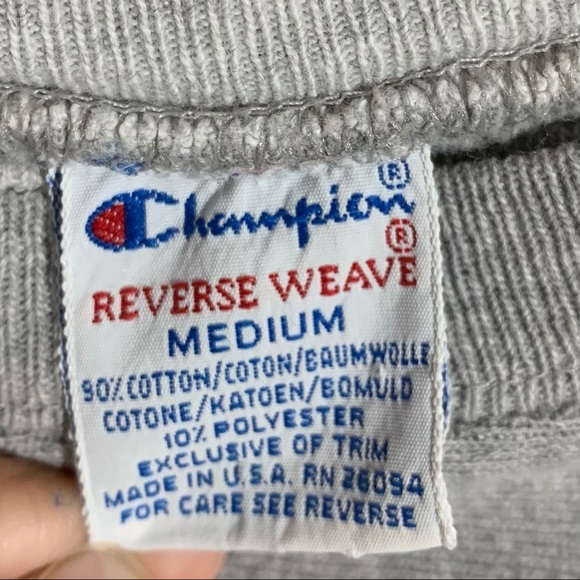 Champion Reverse Weave Women's Medium Spellout Crewneck Sweatshirt Gray Made USA - Picture 6 of 7
